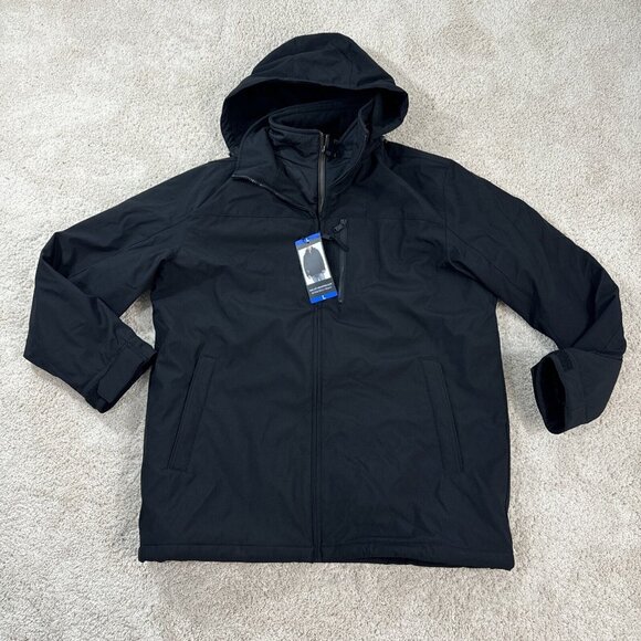 NEW WEATHERPROOF BLACK  SOFTSHELL JACKET MENS L STRETCH TECH JACKET BLACK - Picture 2 of 16